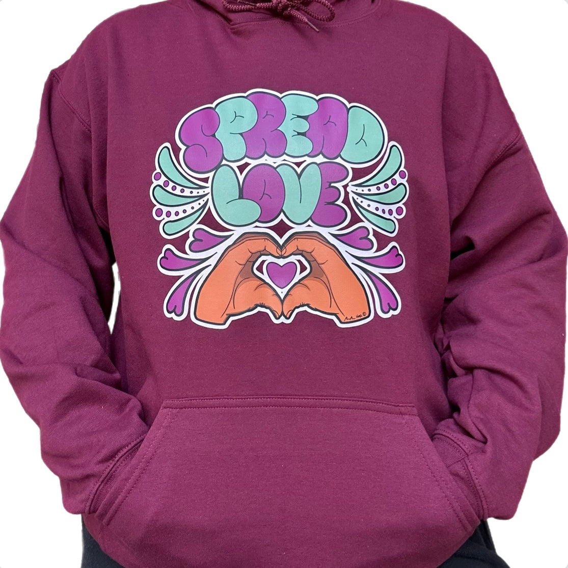 Spread Love Purple Hoodie