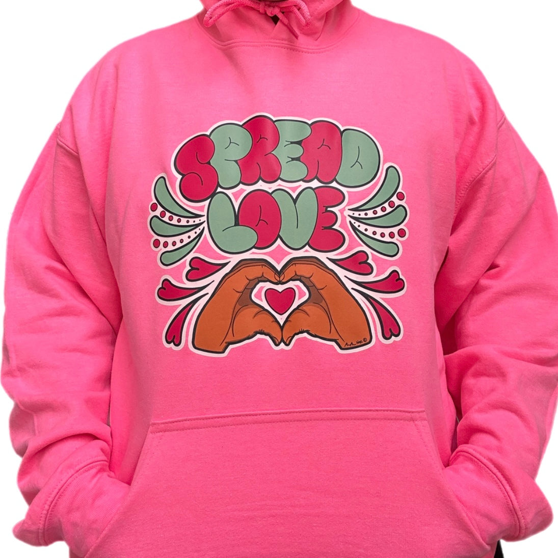 Spread Love Pink Hoodie